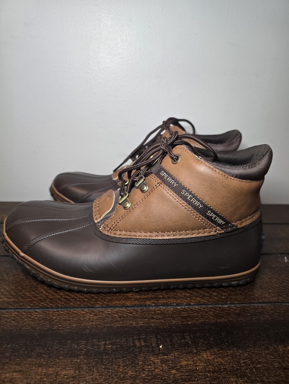 Sperry Youth Bowline Storm Tan Brown Rain Boots STK265259 Size 7 Boys - Picture 2 of 9